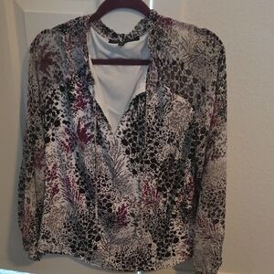 White House Black Market Multicolor Floral Blouse